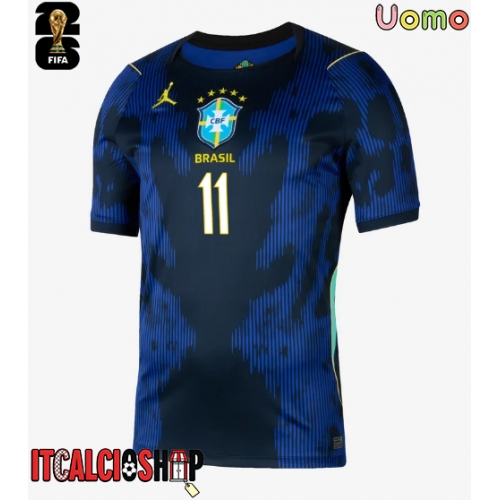 Brasile Raphinha Belloli #11 Seconda Maglia Mondiali 2026 Manica Corta